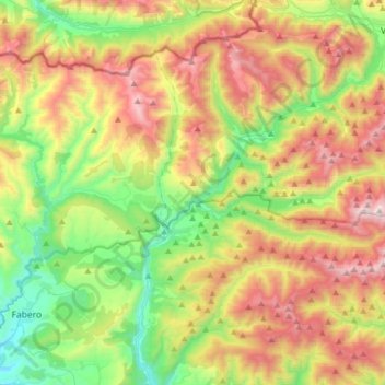 Mappa topografica Páramo del Sil, altitudine, rilievo