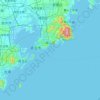 Mappa topografica 崂山区, altitudine, rilievo