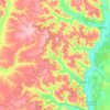 Mappa topografica Кіндрашівська сільська громада, altitudine, rilievo