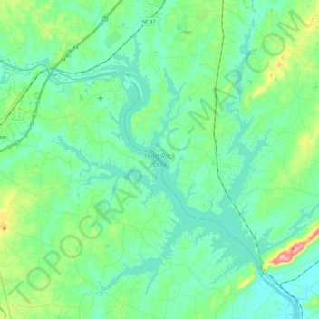 Mappa topografica High Rock Lake, altitudine, rilievo