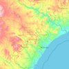 Mappa topografica Sergipe, altitudine, rilievo