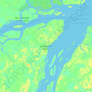 Mappa topografica Limoeiro do Ajuru, altitudine, rilievo
