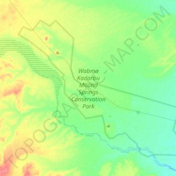 Mappa topografica Wabma Kadarbu Mound Springs Conservation Park, altitudine, rilievo
