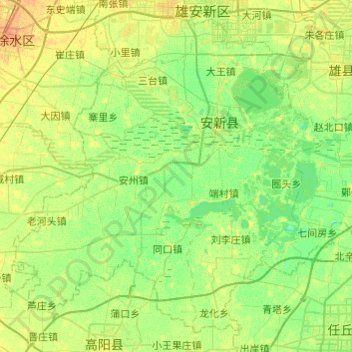 Mappa topografica 安新县, altitudine, rilievo