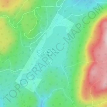 Mappa topografica Lambly Lake, altitudine, rilievo