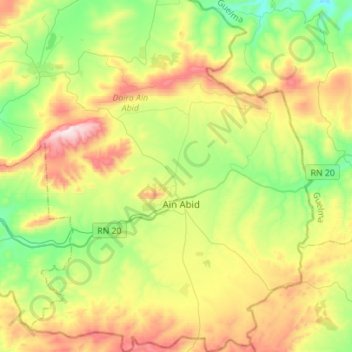 Mappa topografica Aïn Abid, altitudine, rilievo