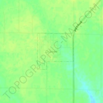 Mappa topografica Oconee, altitudine, rilievo