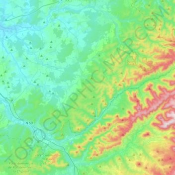 Mappa topografica 54540, altitudine, rilievo