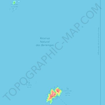 Mappa topografica Arquipélago das Berlengas, altitudine, rilievo