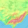 Mappa topografica Shire of Colac Otway, altitudine, rilievo