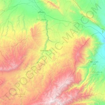 Mappa topografica خرم و سارباغ, altitudine, rilievo