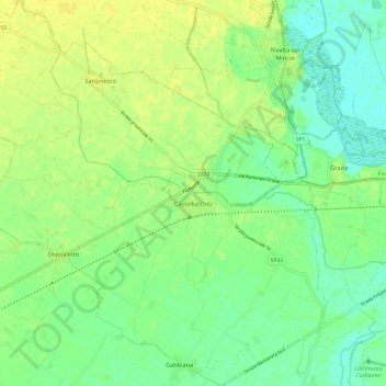 Mappa topografica Castellucchio, altitudine, rilievo