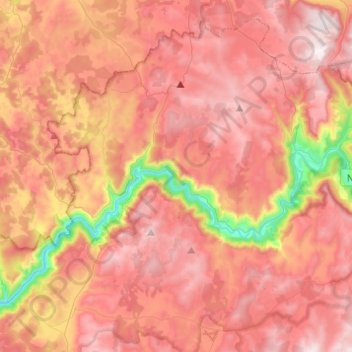 Mappa topografica Gorges du Tarn Causses, altitudine, rilievo