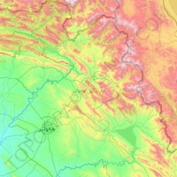 Mappa topografica Governatorato di Arbil, altitudine, rilievo