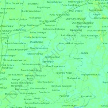 Mappa topografica Mathurapur - I, altitudine, rilievo