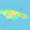 Mappa topografica Giamaica, altitudine, rilievo
