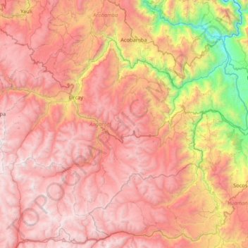 Mappa topografica Angaraes, altitudine, rilievo