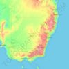 Mappa topografica Nuovo Galles del Sud, altitudine, rilievo