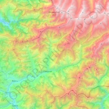 Mappa topografica Chirgaon, altitudine, rilievo