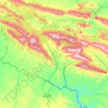 Mappa topografica Fuencaliente, altitudine, rilievo