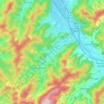 Mappa topografica Steinach, altitudine, rilievo