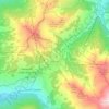 Mappa topografica Sestriere, altitudine, rilievo