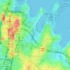 Mappa topografica Woolloomooloo, altitudine, rilievo