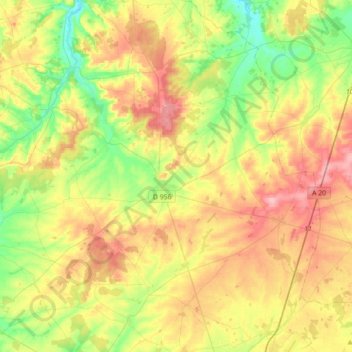 Mappa topografica Zentrum-Loiretal, altitudine, rilievo