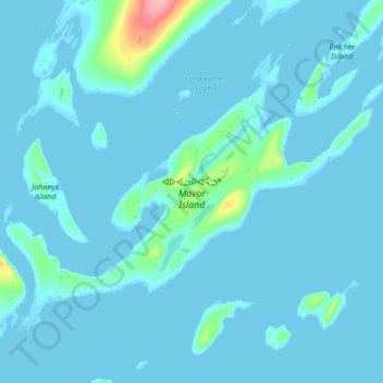 Mappa topografica Mavor Island, altitudine, rilievo