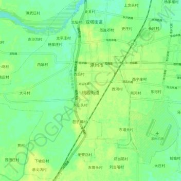 Mappa topografica 桃园街道, altitudine, rilievo