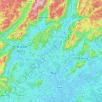 Mappa topografica Jabaquara, altitudine, rilievo