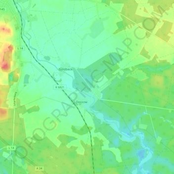 Mappa topografica Dossow, altitudine, rilievo
