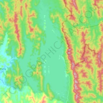 Mappa topografica Pedu Lake, altitudine, rilievo