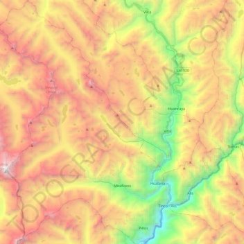 Mappa topografica Miraflores, altitudine, rilievo