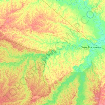 Mappa topografica Rio Caeté, altitudine, rilievo
