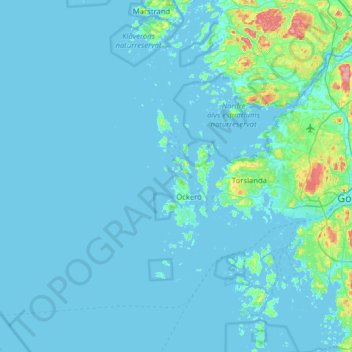 Mappa topografica Öckerö kommun, altitudine, rilievo