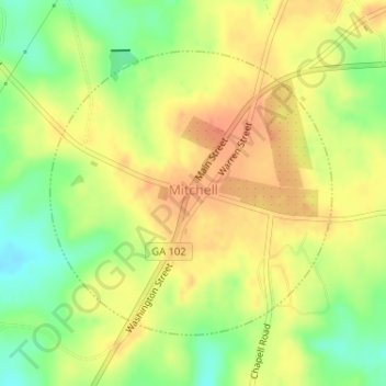 Mappa topografica Mitchell, altitudine, rilievo