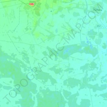 Mappa topografica Реченский сельский Совет, altitudine, rilievo