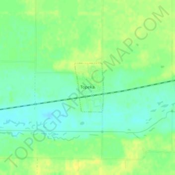 Mappa topografica Topeka, altitudine, rilievo