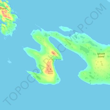 Mappa topografica Igloolik, altitudine, rilievo