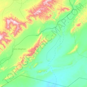 Mappa topografica Moghrar, altitudine, rilievo