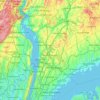 Mappa topografica Westchester County, altitudine, rilievo