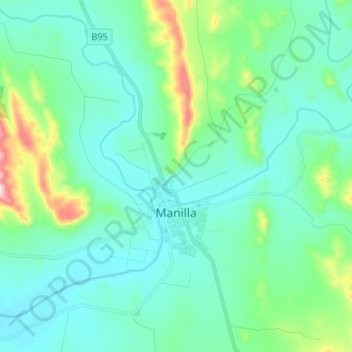 Mappa topografica Manilla, altitudine, rilievo