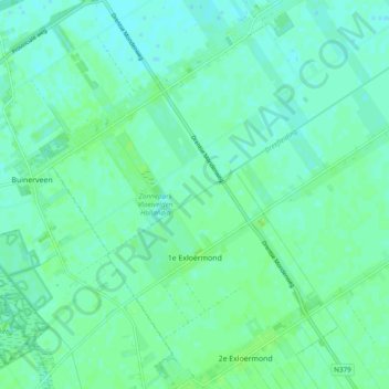 Mappa topografica 1e Exloërmond, altitudine, rilievo