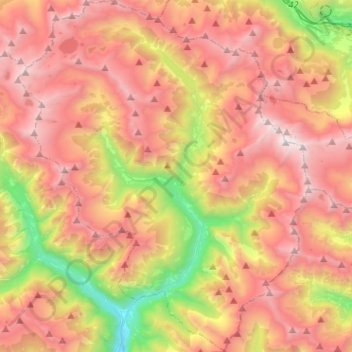 Mappa topografica Lavizzara, altitudine, rilievo