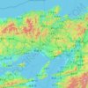 Mappa topografica Prefettura di Hyōgo, altitudine, rilievo