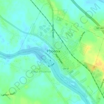 Mappa topografica Village of Phoenix, altitudine, rilievo