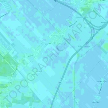 Mappa topografica Scharsterbrug, altitudine, rilievo