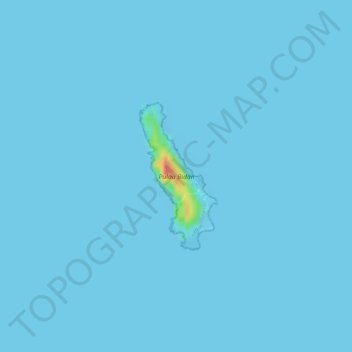 Mappa topografica Pulau Bidan, altitudine, rilievo