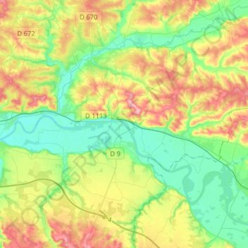 Mappa topografica 33190, altitudine, rilievo